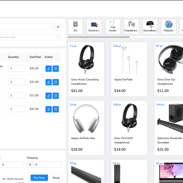 Custom POS software development dashboard by Capslock