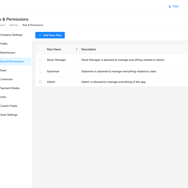 Cloud-based POS system invoice and sales tracking view
