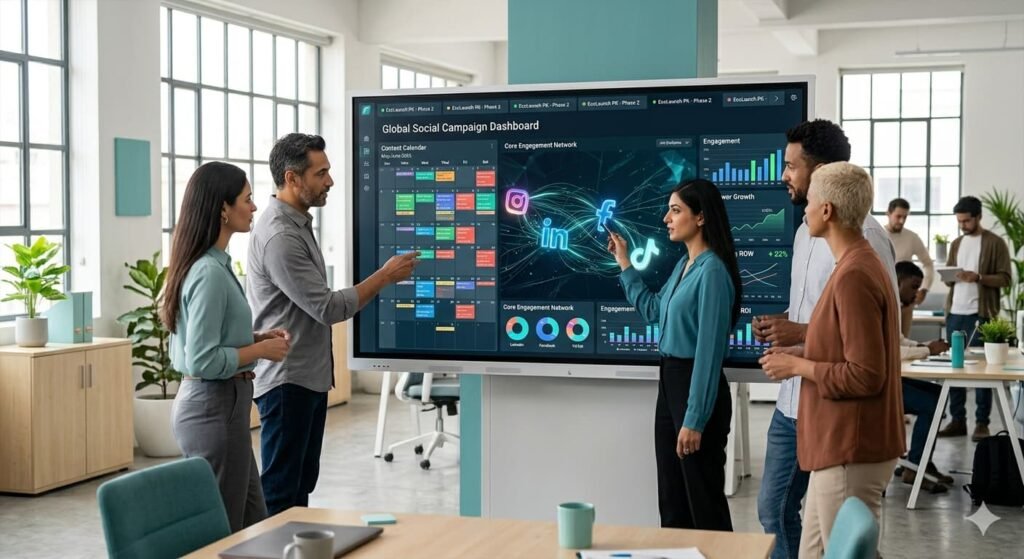 Social media management services team building digital marketing strategy at Capslock Agency, Social Media Marketing Agency